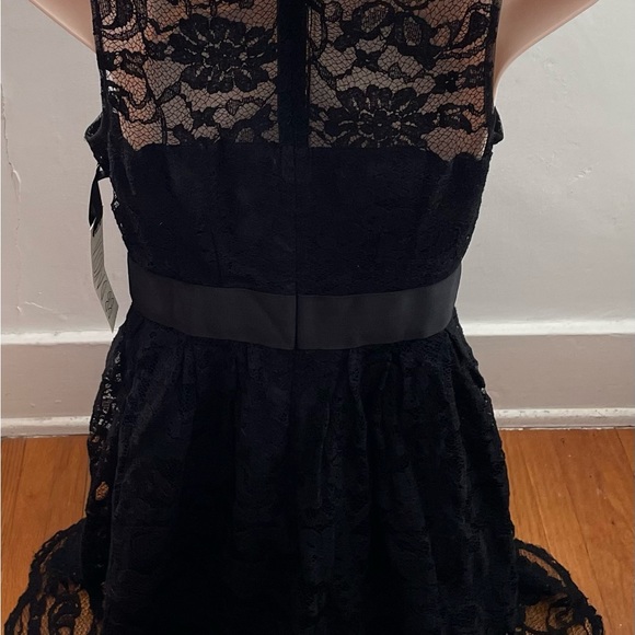NWT BB Dakota black lace fit & flare lined mini dress, size 2 party boho wedding - Picture 6 of 14